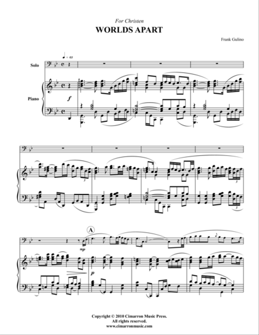 Worlds Apart Piano Accompaniment scores gallery preview page 1
