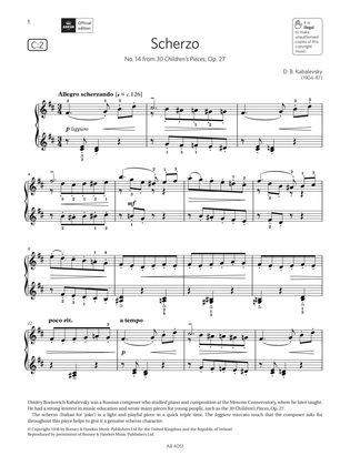 Book cover for Scherzo (Grade 5, list C2, from the ABRSM Piano Syllabus 2023 & 2024)