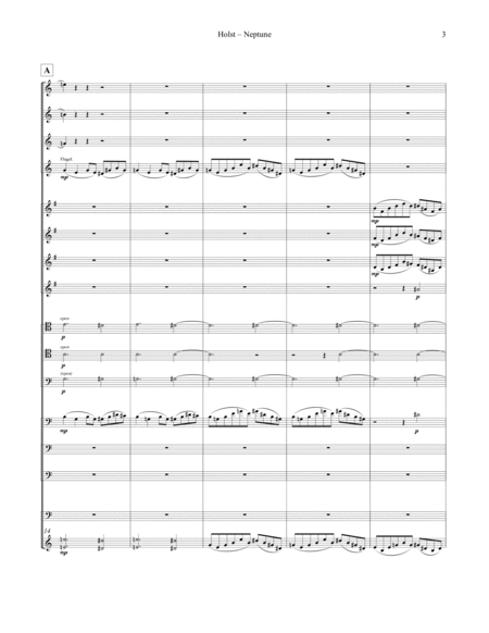Neptune, The Mystic for 14-part Brass Ensemble, Timpani & Glockenspiel