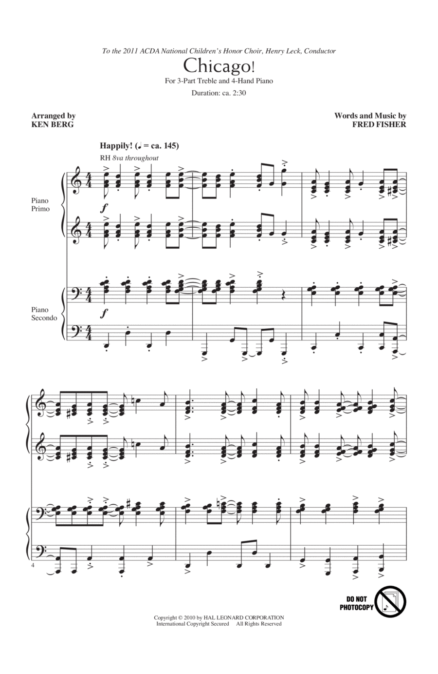 Chicago! Chicago! 3-Part scores gallery preview page 1