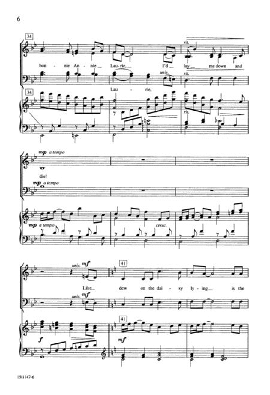 Annie Laurie 4-Part scores gallery preview page 6