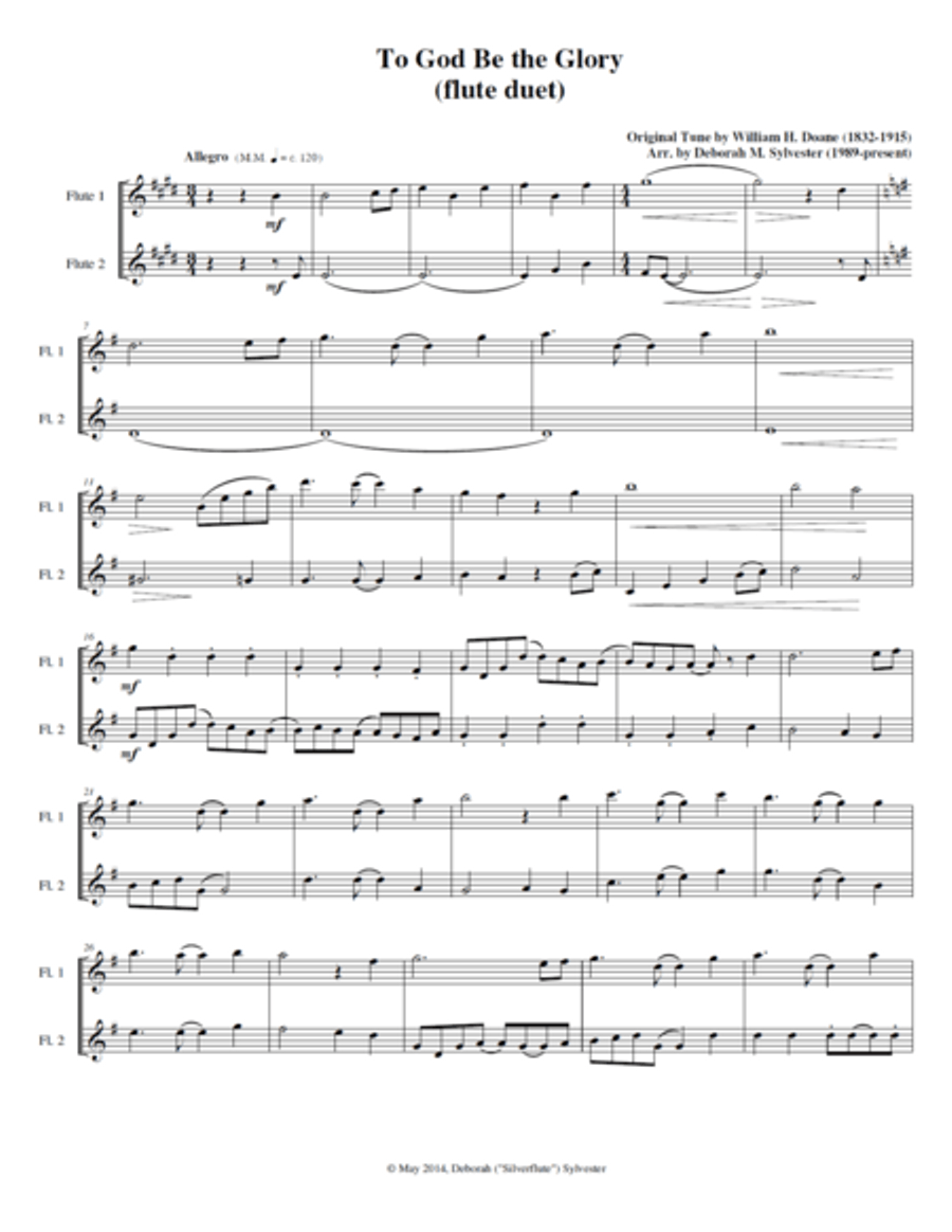 To God Be the Glory Flute Solo scores gallery preview page 2