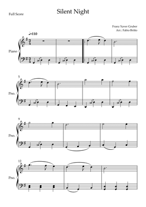 Silent Night (Christmas Song) for Piano Solo