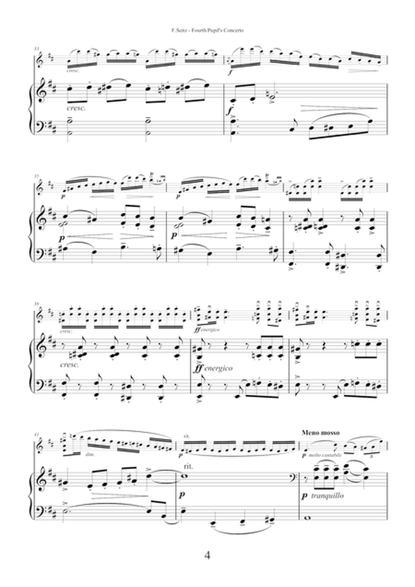 Fourth Pupil's Concerto in D major Op.15 by Friedrich Seitz for violin and piano