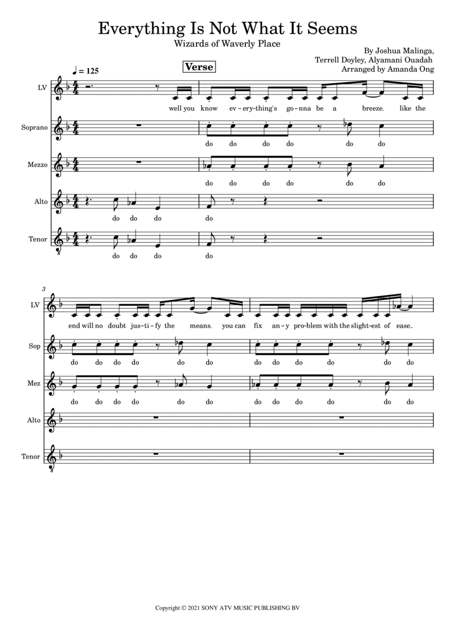 Wizards Of Waverly Place 4-Part scores gallery preview page 1