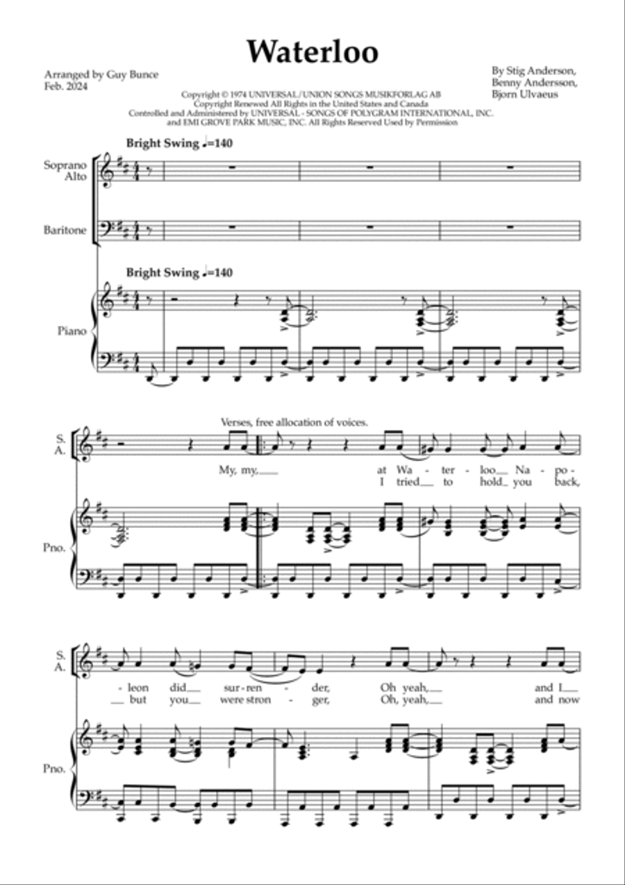 Waterloo Waterloo 3-Part scores gallery preview page 3