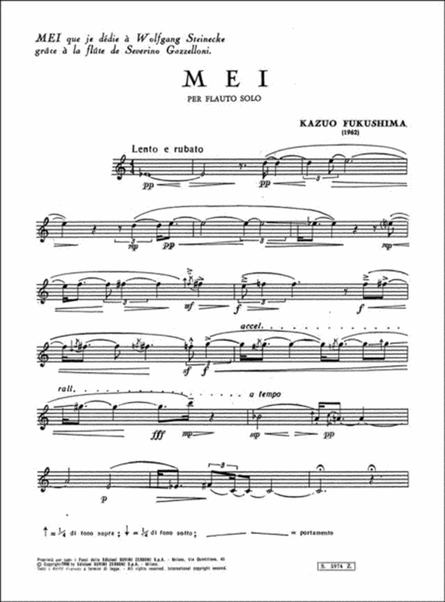 Mei (1962) Per Flauto Solo