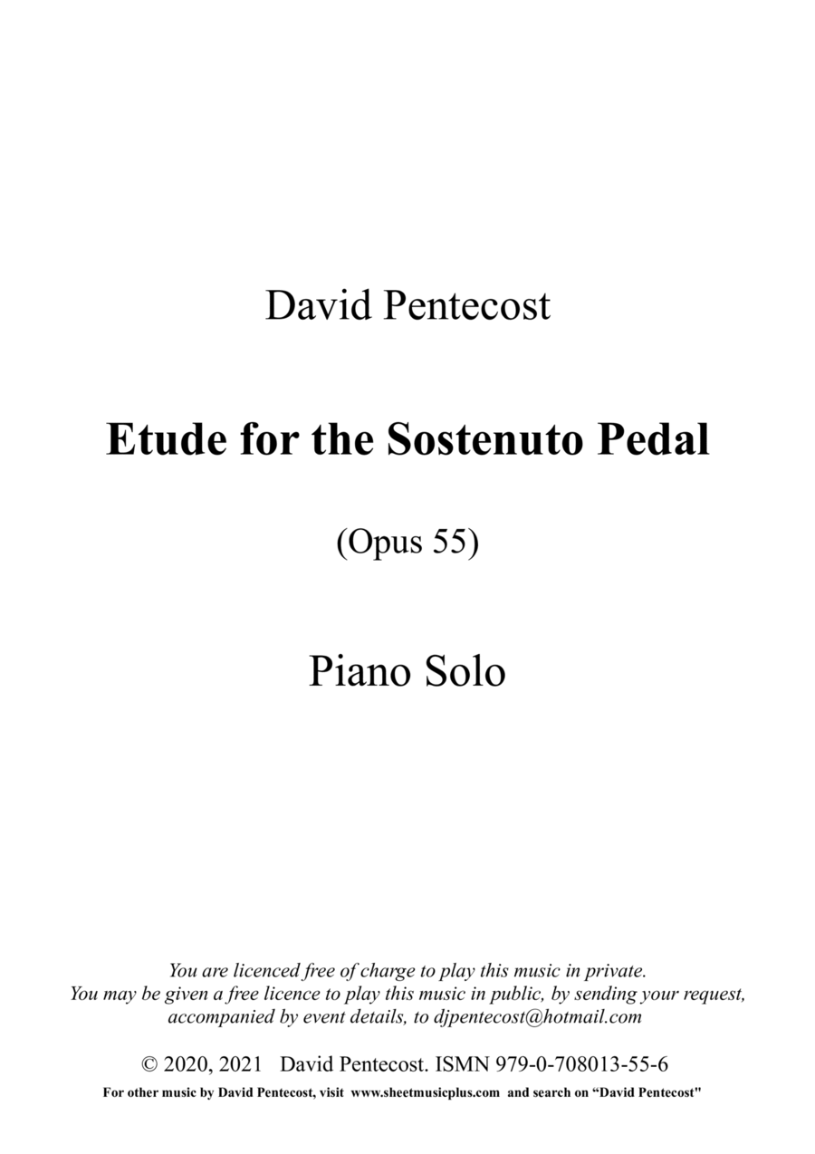 Étude for the Sostenuto Pedal, Opus 55 Piano Solo scores gallery preview page 1