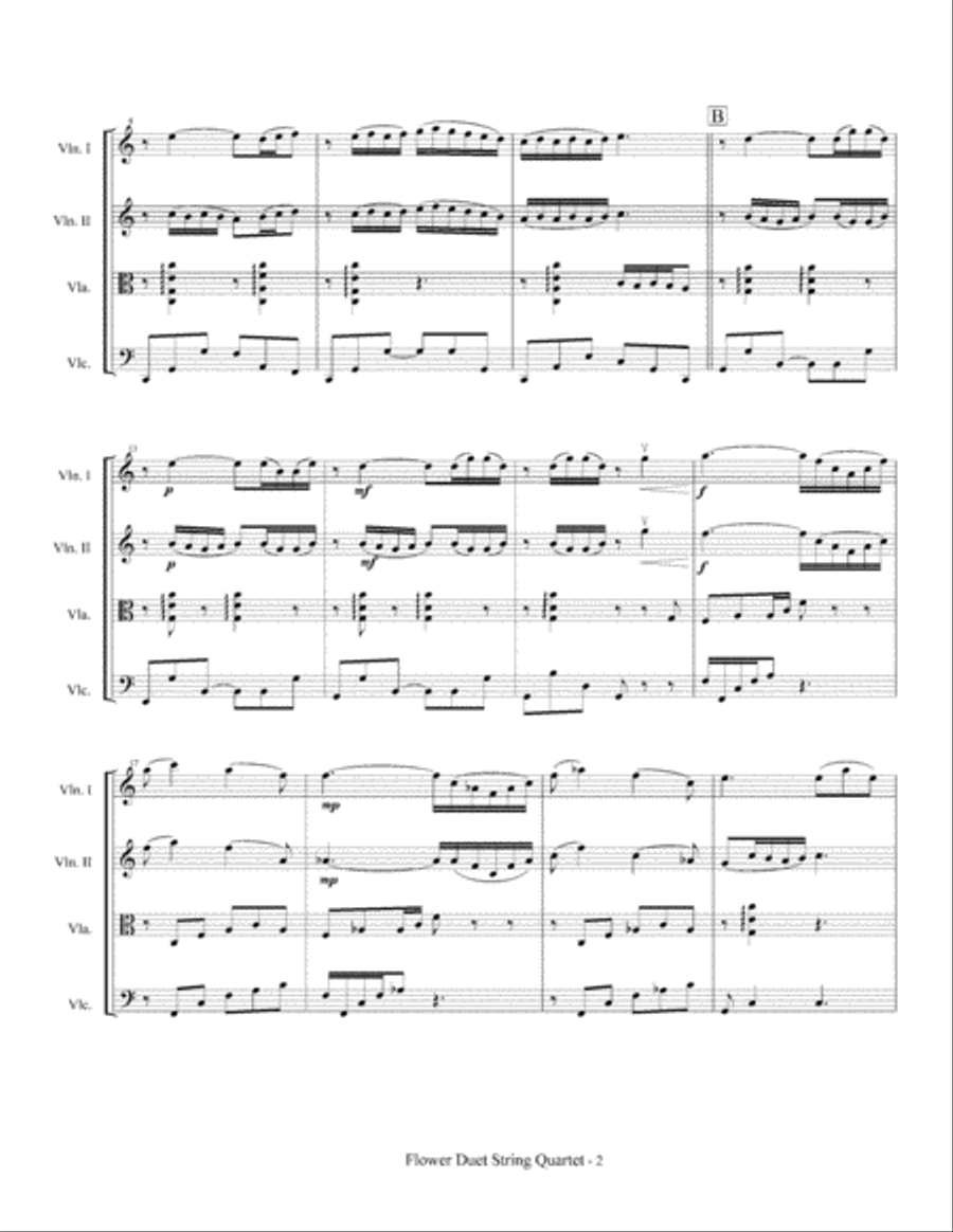 Flower Duet from Lakme (String Quartet) String Quartet scores gallery preview page 3
