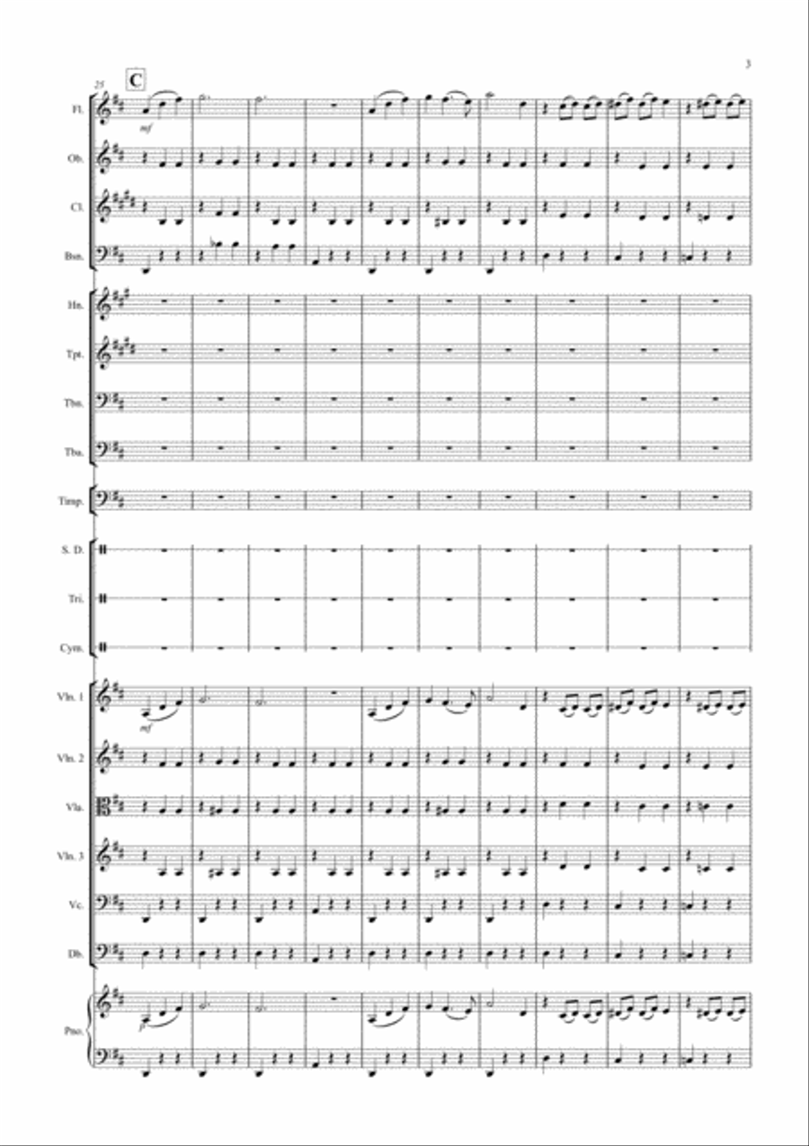 Waltz of the Flowers (Fantasia from Nutcracker) for School Orchestra Full Orchestra scores gallery preview page 3