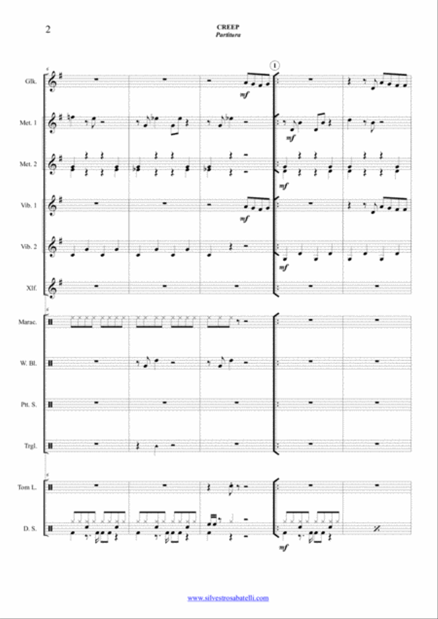Creep Percussion Ensemble scores gallery preview page 3