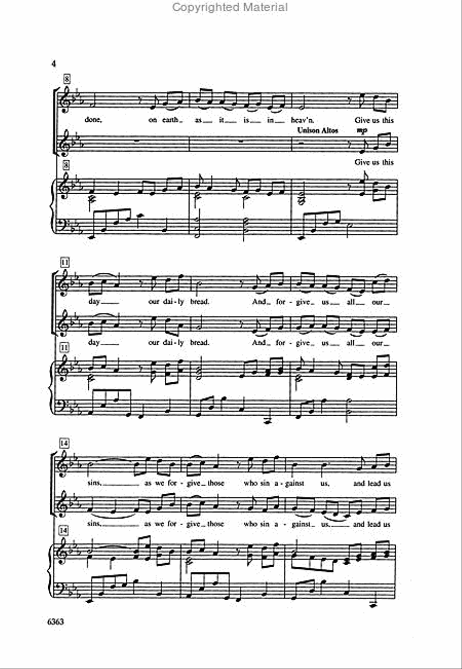 The Lord's Prayer SSAA scores gallery preview page 3
