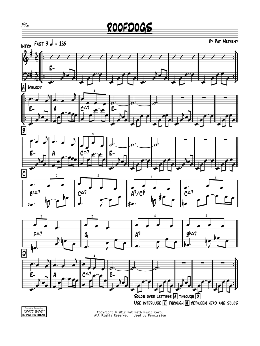 Roofdogs Piano scores gallery preview page 1