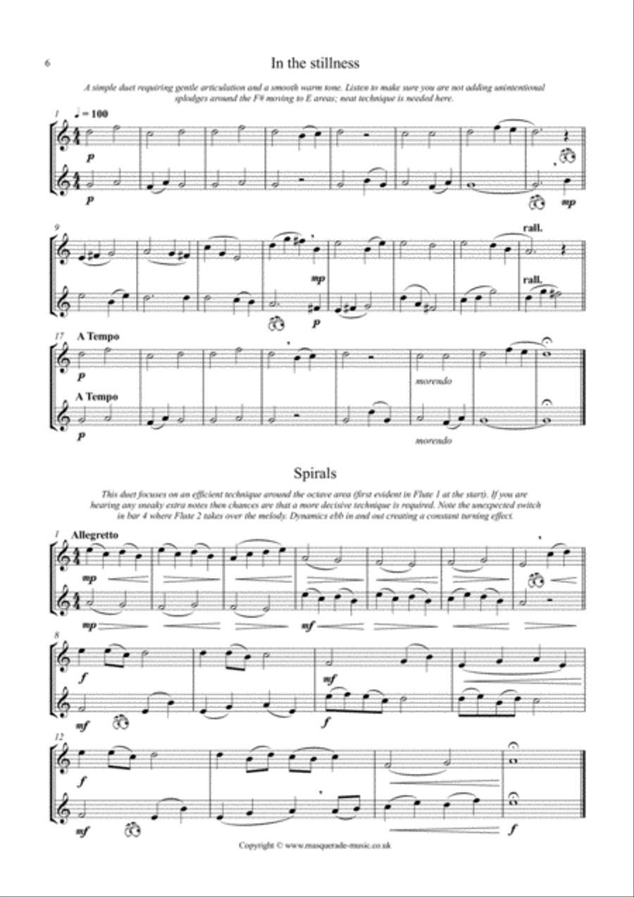 40 Graded Flute Duets (Grades 1-5) in various styles (Ragtime, Classical, Baroque, Comedy, Jazz, and Flute Duet scores gallery preview page 6