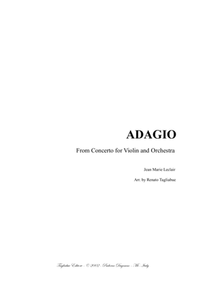 Book cover for ADAGIO - J.M. Leclair - Arr. for String quartet - With parts