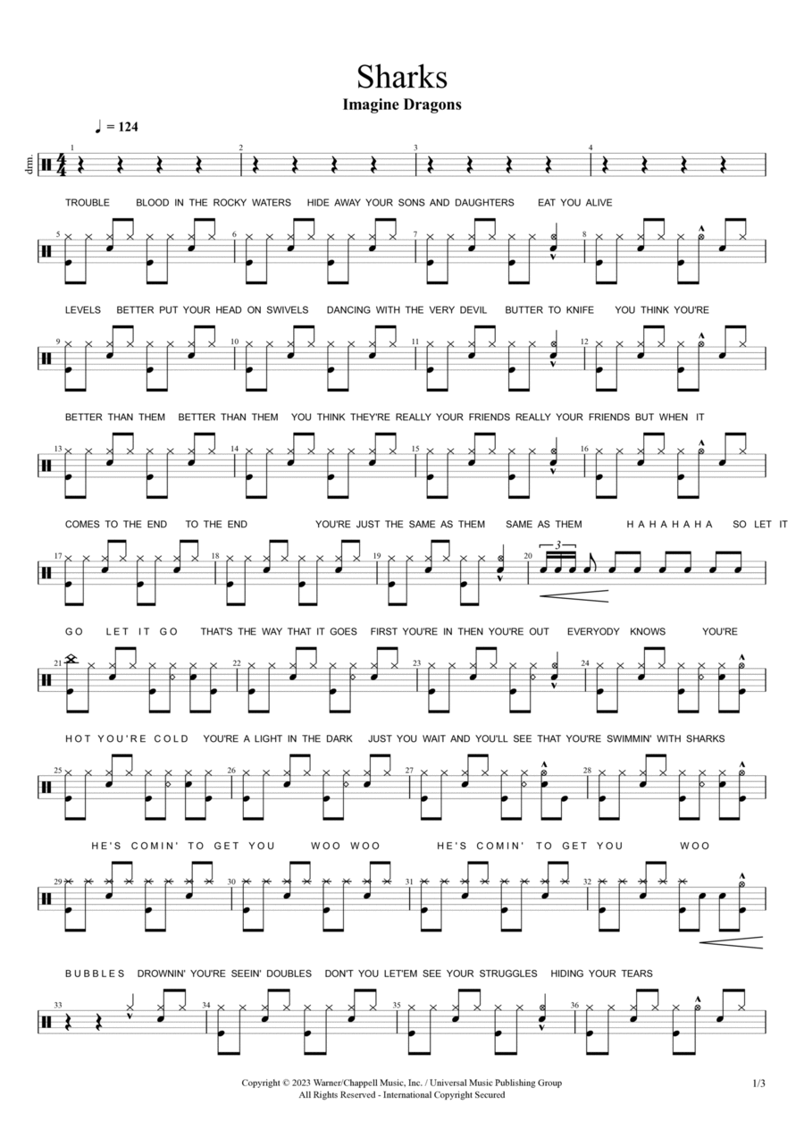Sharks Sharks Drum Set scores gallery preview page 1