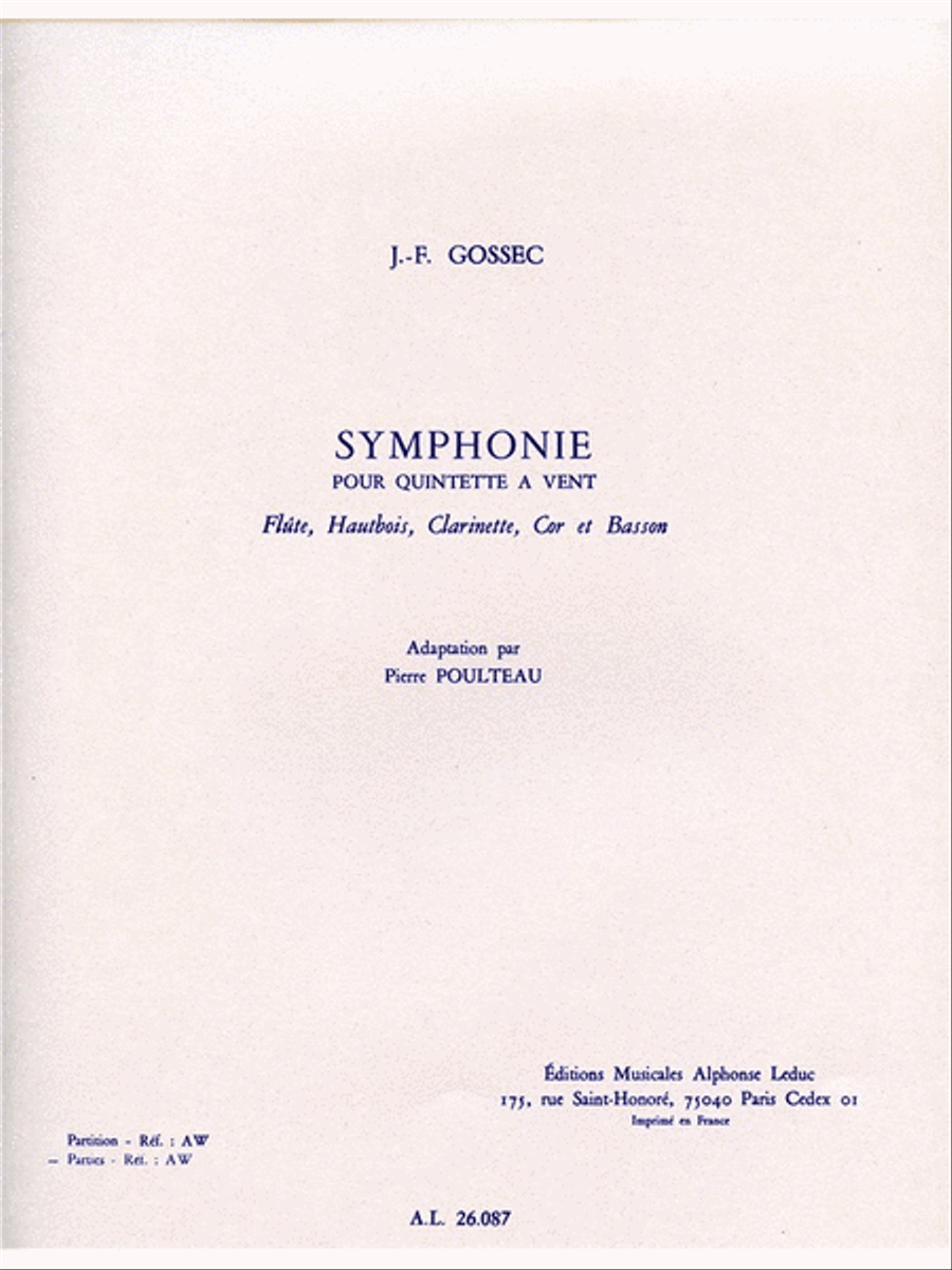 Symphonie (quintet-wind) Symphonie (quintet-wind) School and Community scores gallery preview page 1