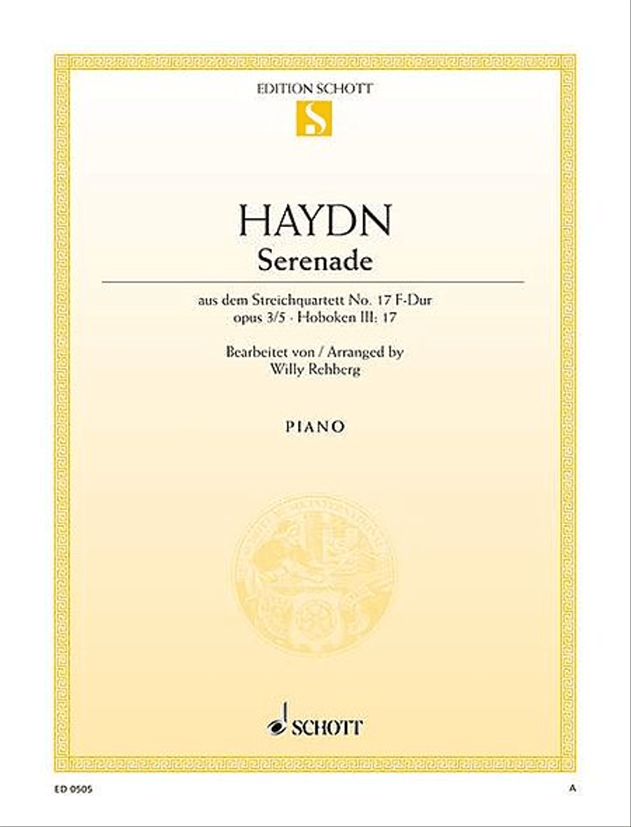 Serenade for String Quartet in F Major, Op. 3, No. 5, Hob 3:17 Cello scores gallery preview page 1