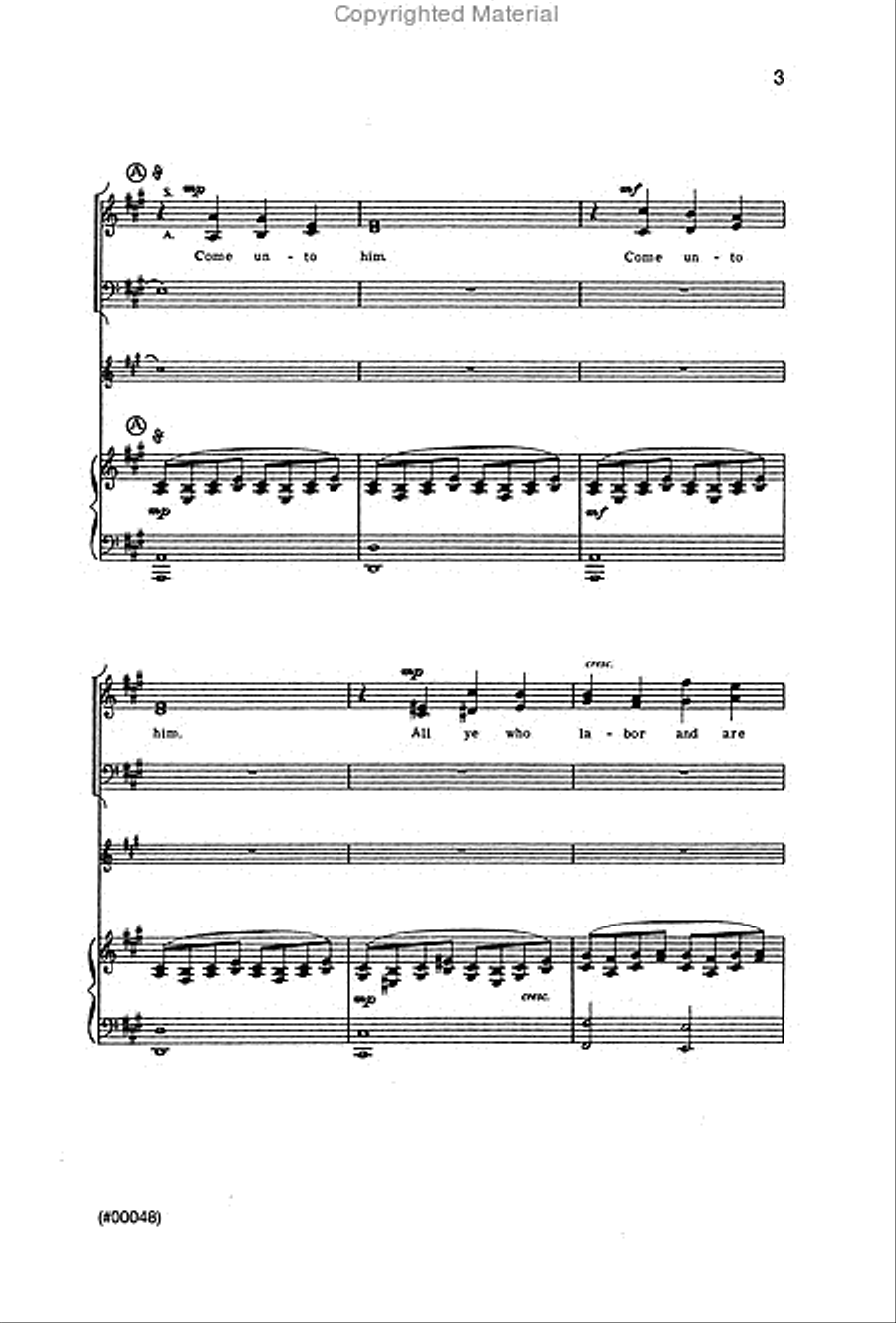 Come Unto Him - SATB, Piano & C Instrument 4-Part scores gallery preview page 3