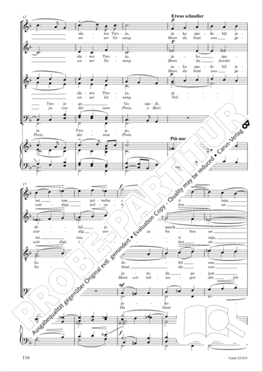 Liturgy of St. John Chrysostom op. 31 for mixed choir a cappella (Chrysostomos-Liturgie op. 31 fur Chor a cappella mit singbarem deutschem Text) A Cappella scores gallery preview page 138