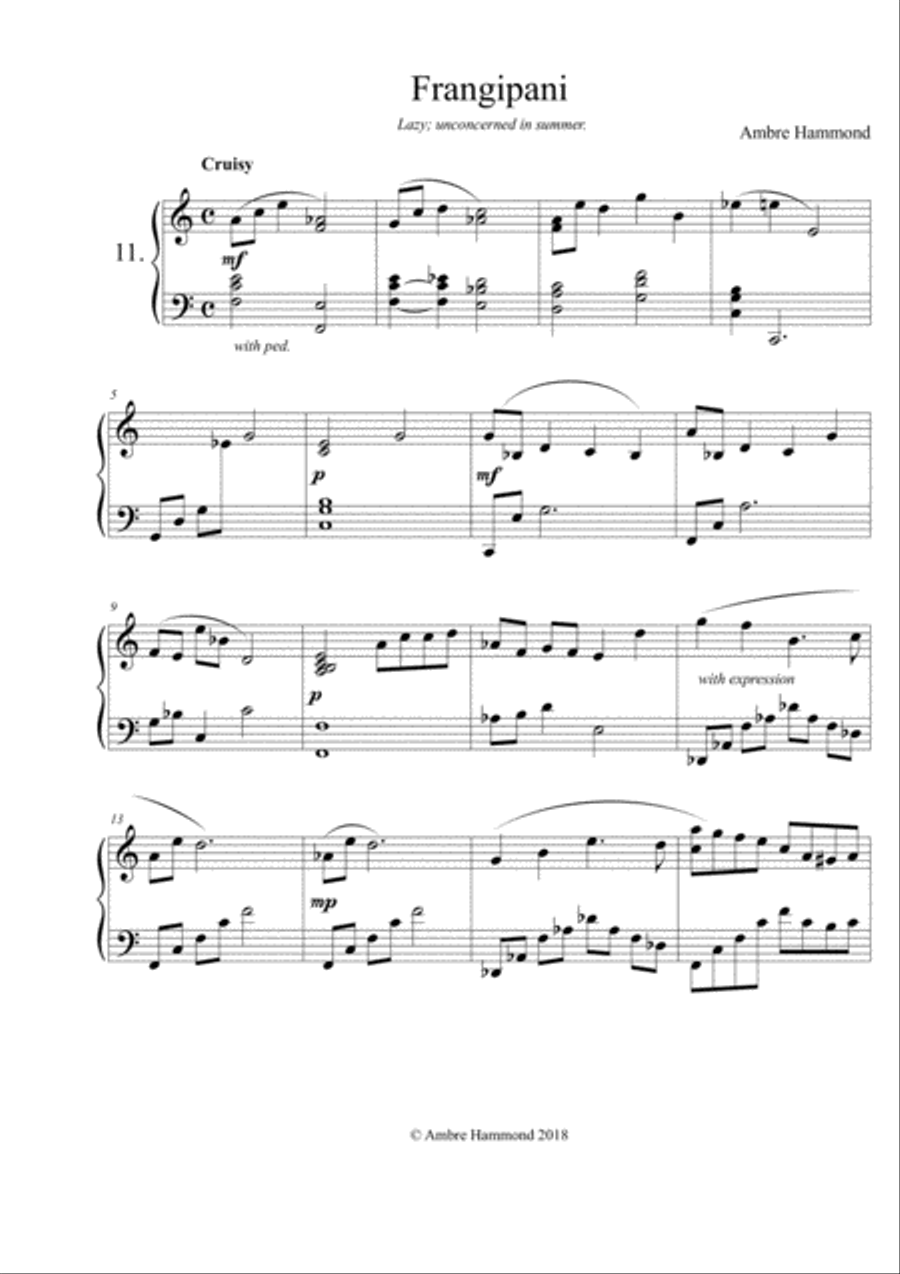 Frangipani Piano Solo scores gallery preview page 1