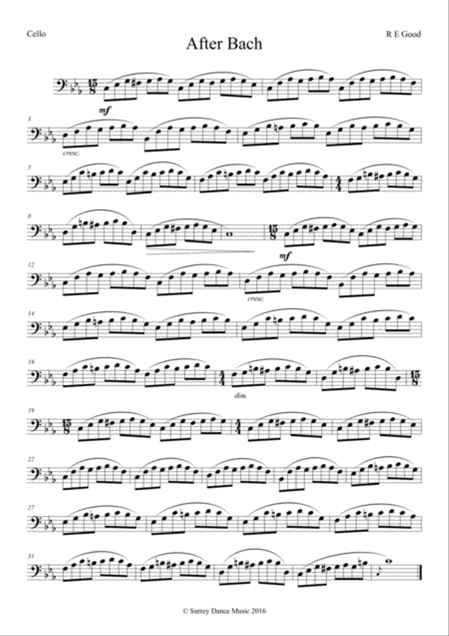After Bach (lone cello) Cello Solo scores gallery preview page 1