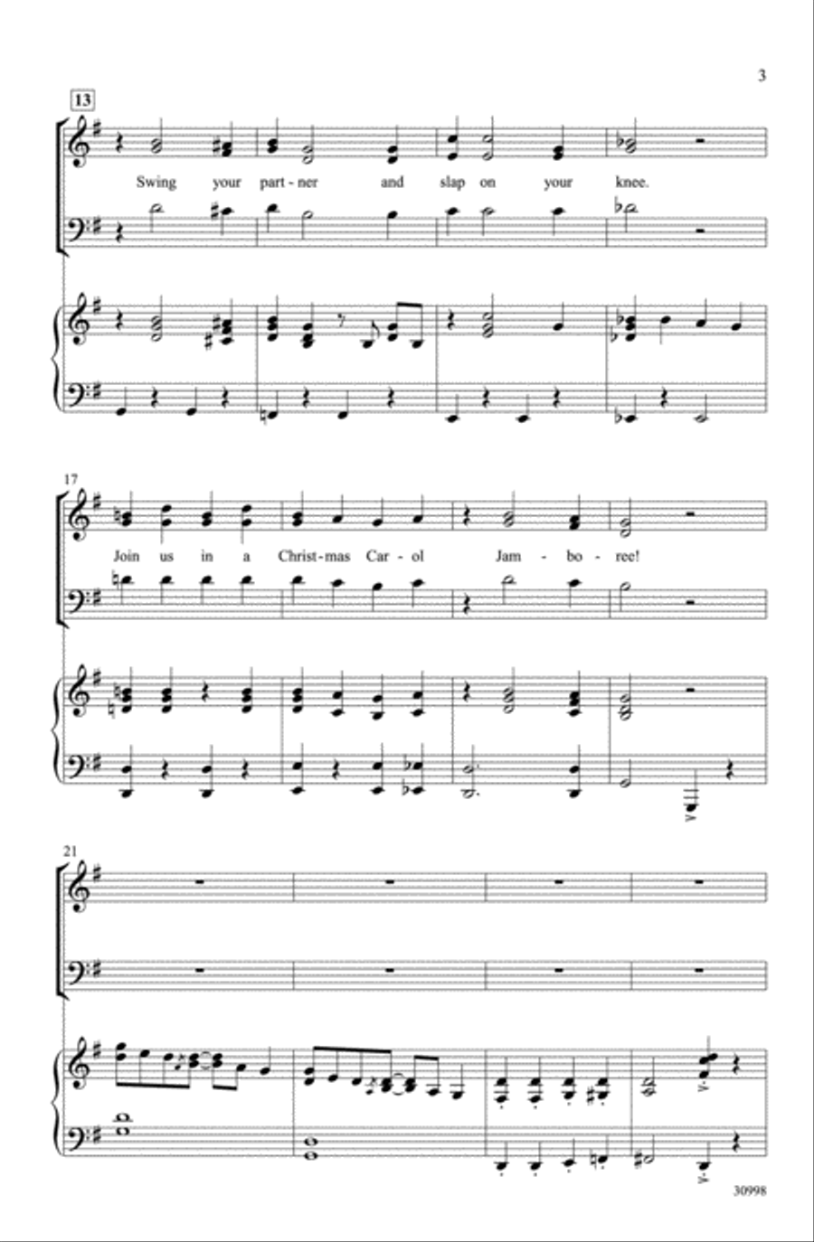 Christmas Carol Jamboree Christmas Carol Jamboree 3-Part scores gallery preview page 3