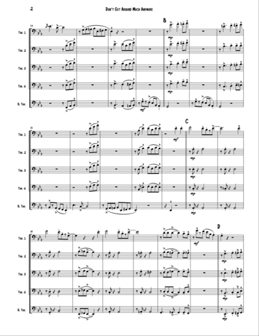 Don't Get Around Much Anymore Brass Quintet scores gallery preview page 2