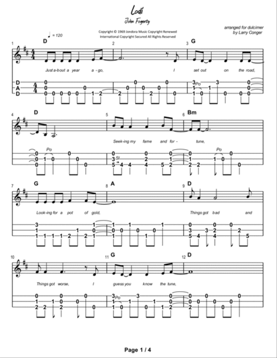 Lodi Dulcimer scores gallery preview page 2