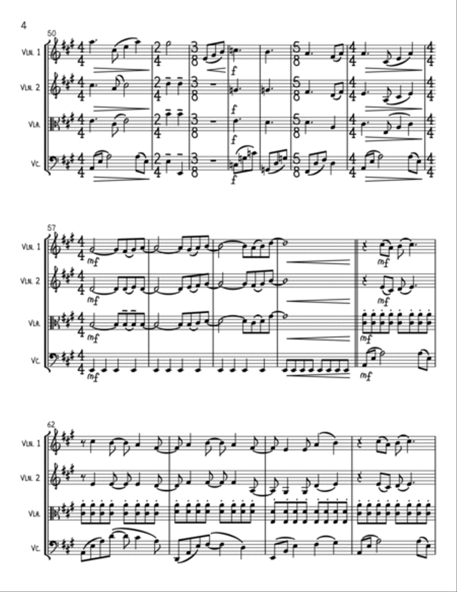 Here Comes The Sun String Quartet scores gallery preview page 4