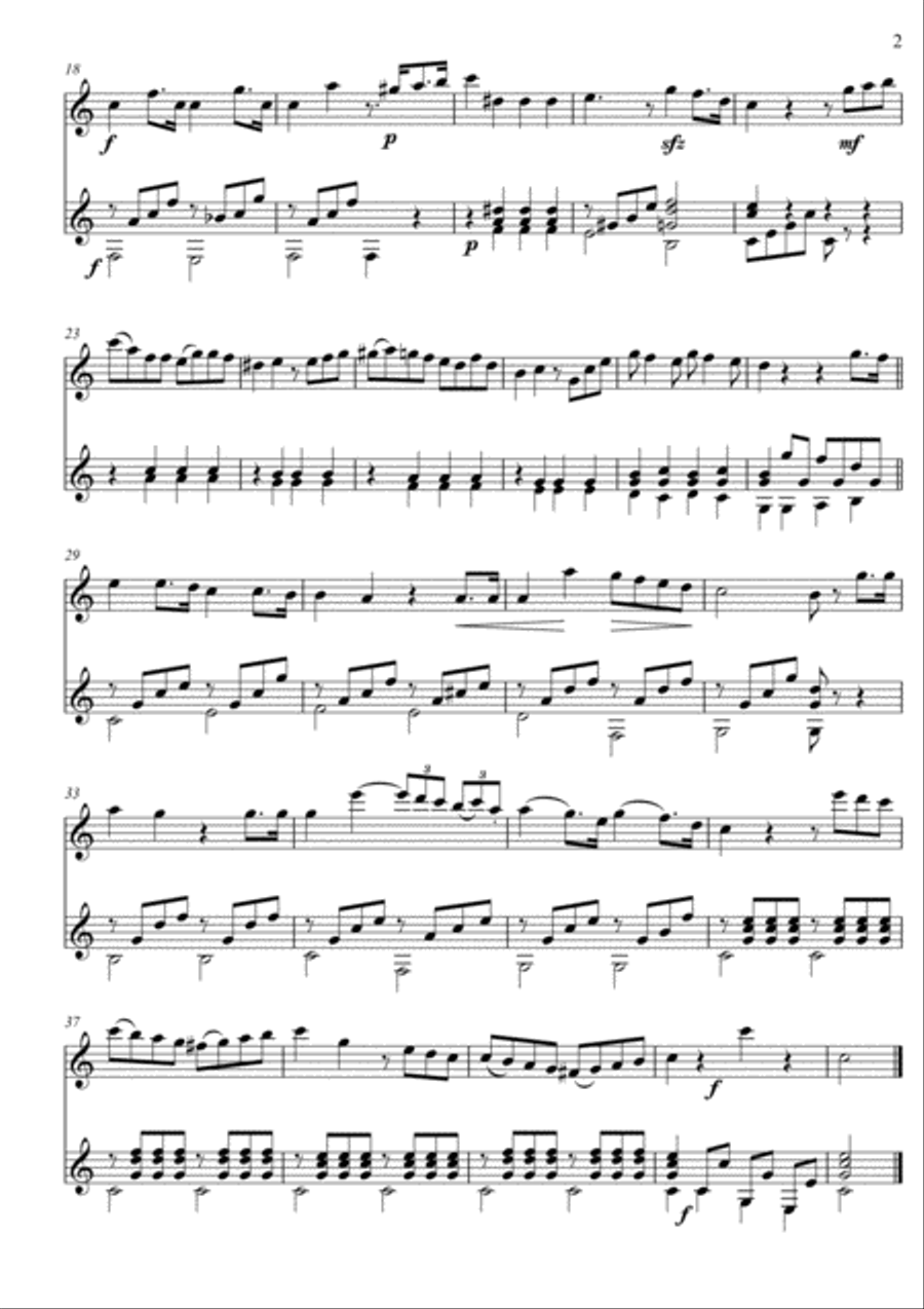 Easy Violin Guitar duets by Giuliani 74-1 image number null