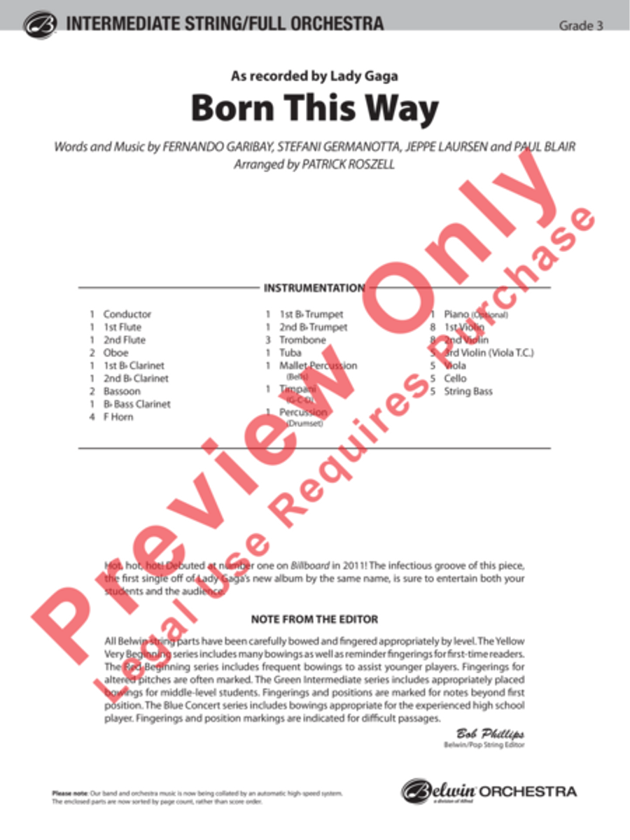 Born This Way Full Orchestra scores gallery preview page 2