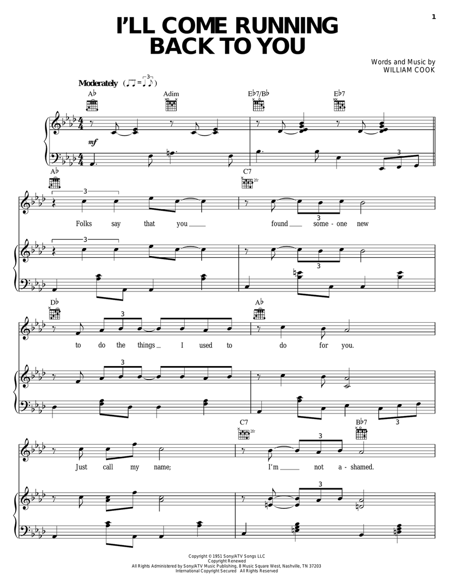 I'll Come Running Back To You Acoustic Guitar scores gallery preview page 1