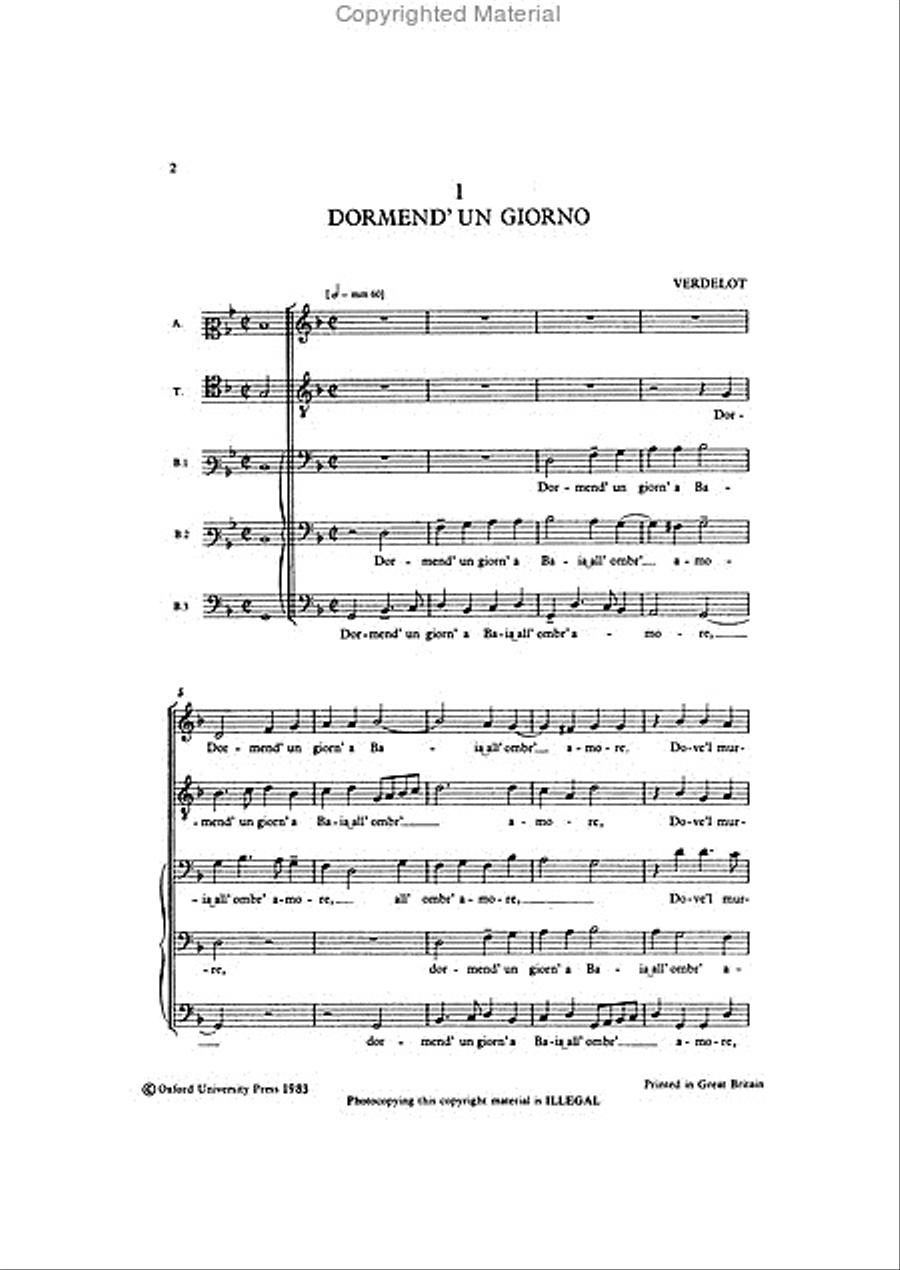 The Oxford Book of Italian Madrigals 4-Part scores gallery preview page 2