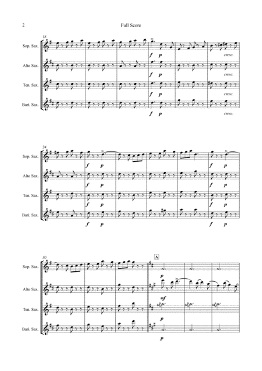 Merrie England Jig for Saxophone Quartet (SATB) Saxophone Quartet scores gallery preview page 3