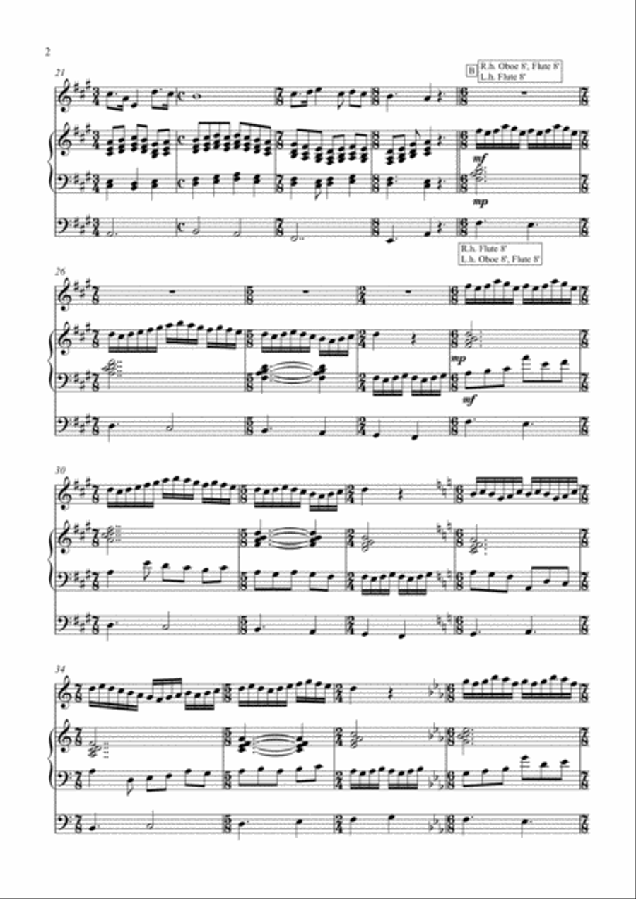 Fantasia on the Themes by M.K. Ciurlionis for Flute and Organ, Op. 11 (2013) Woodwind Duet scores gallery preview page 2