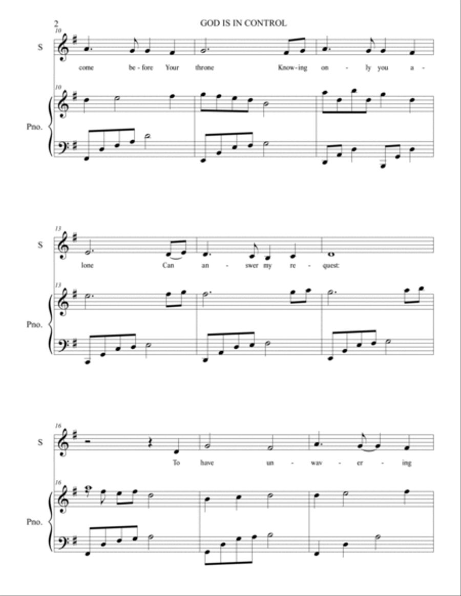 God Is In Control Voice scores gallery preview page 2