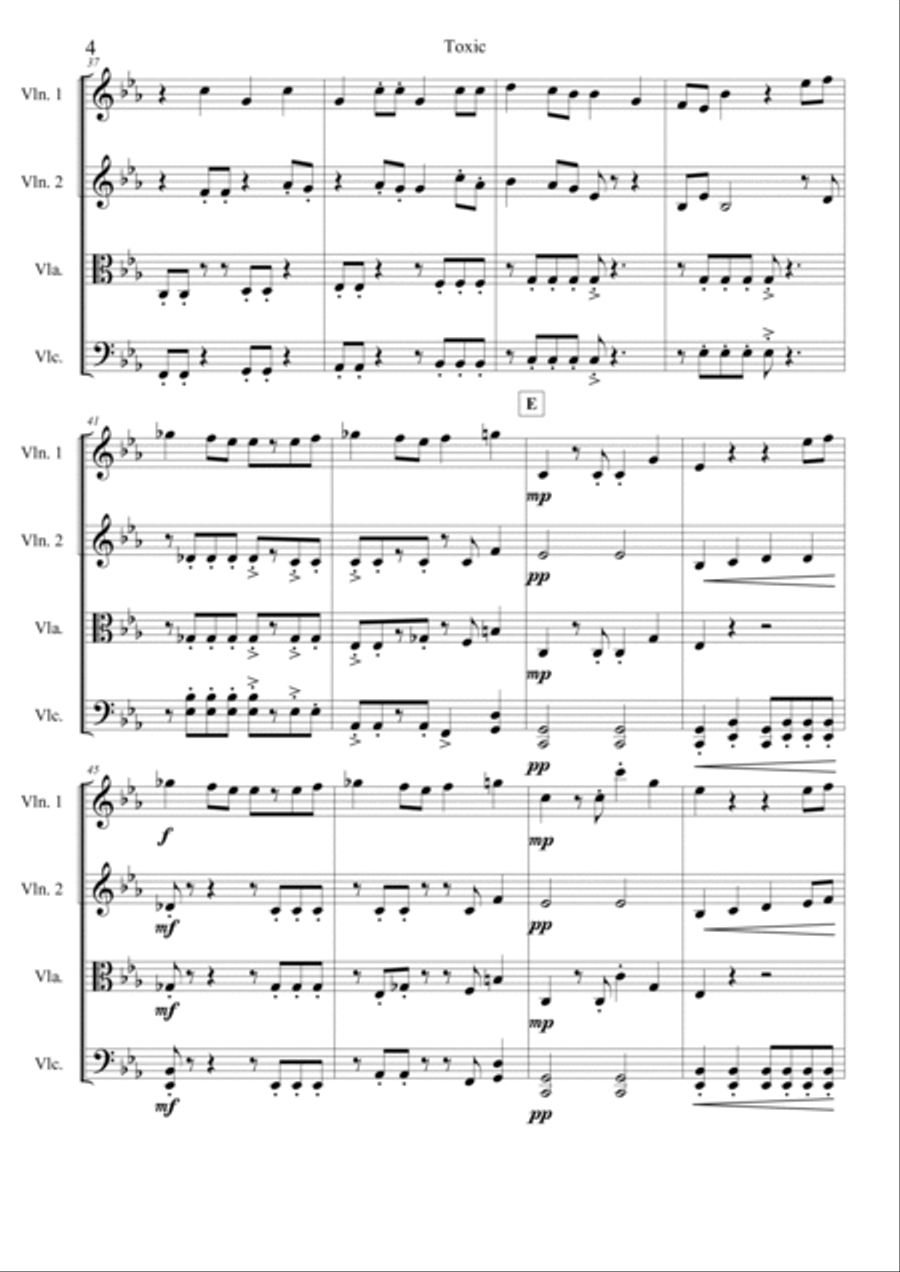 Toxic String Quartet scores gallery preview page 5