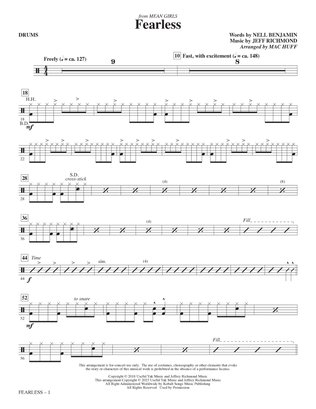 Book cover for Fearless (from Mean Girls: The Broadway Musical) (arr. Mac Huff) - Drums