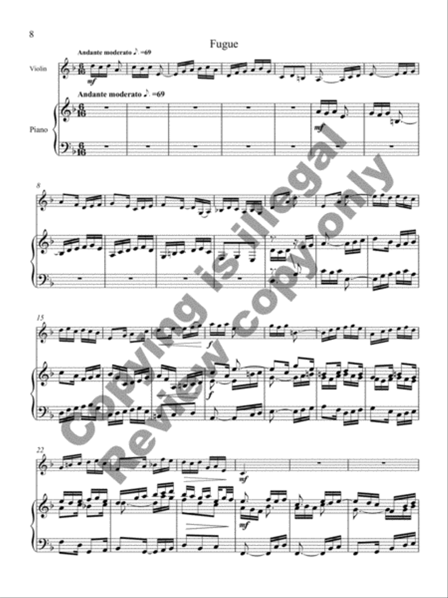 Aria and Fugue Aria and Fugue Violin Solo scores gallery preview page 6