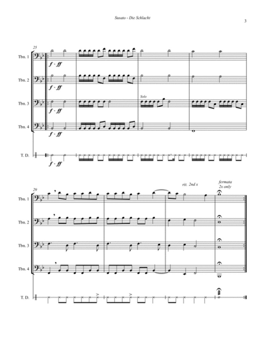 Die Schlacht (The Battle) for Trombone Quartet or Choir image number null