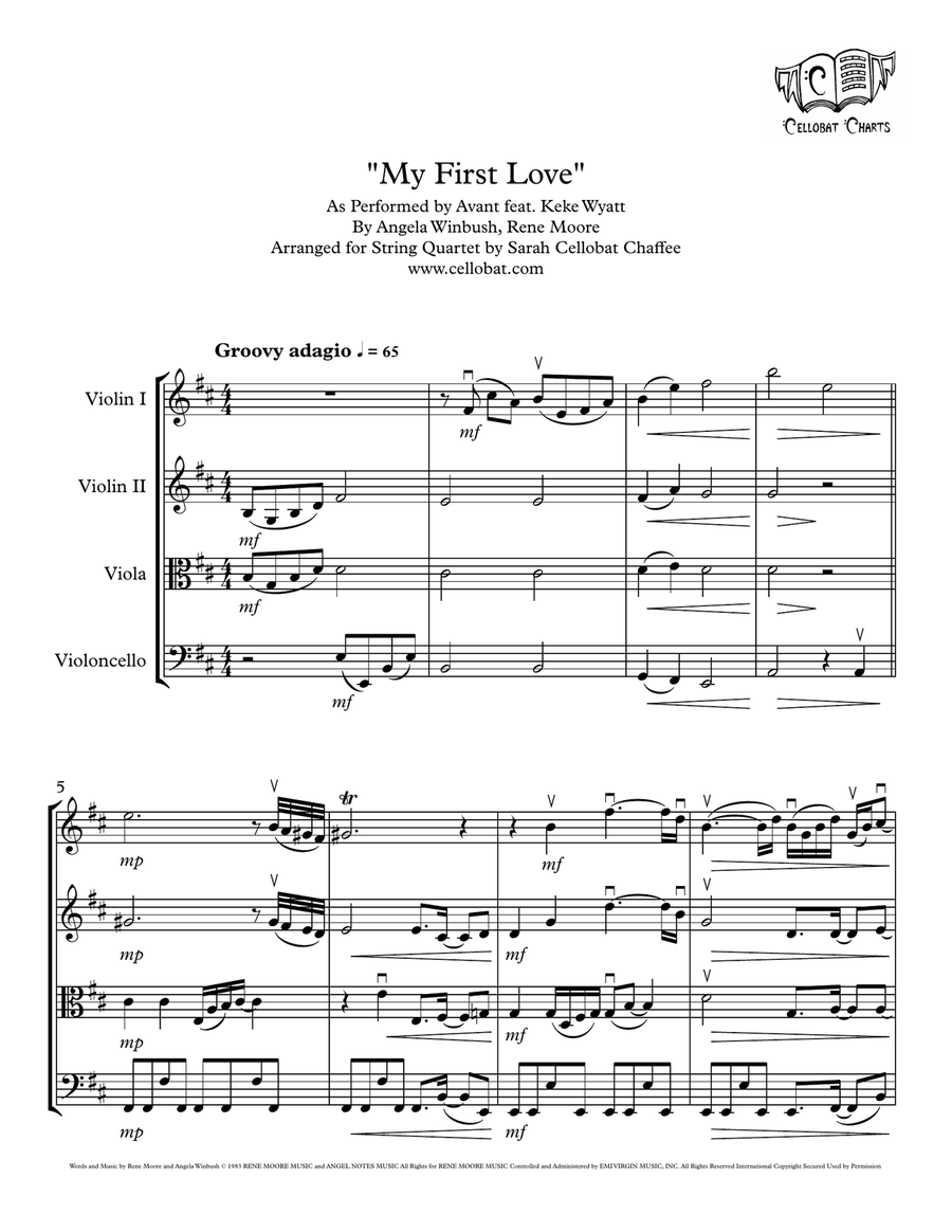 My First Love String Quartet scores gallery preview page 1