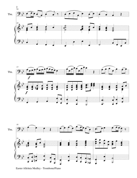 EASTER ALLELUIA MEDLEY (Duet – Trombone/Piano) Score and Trombone Part image number null