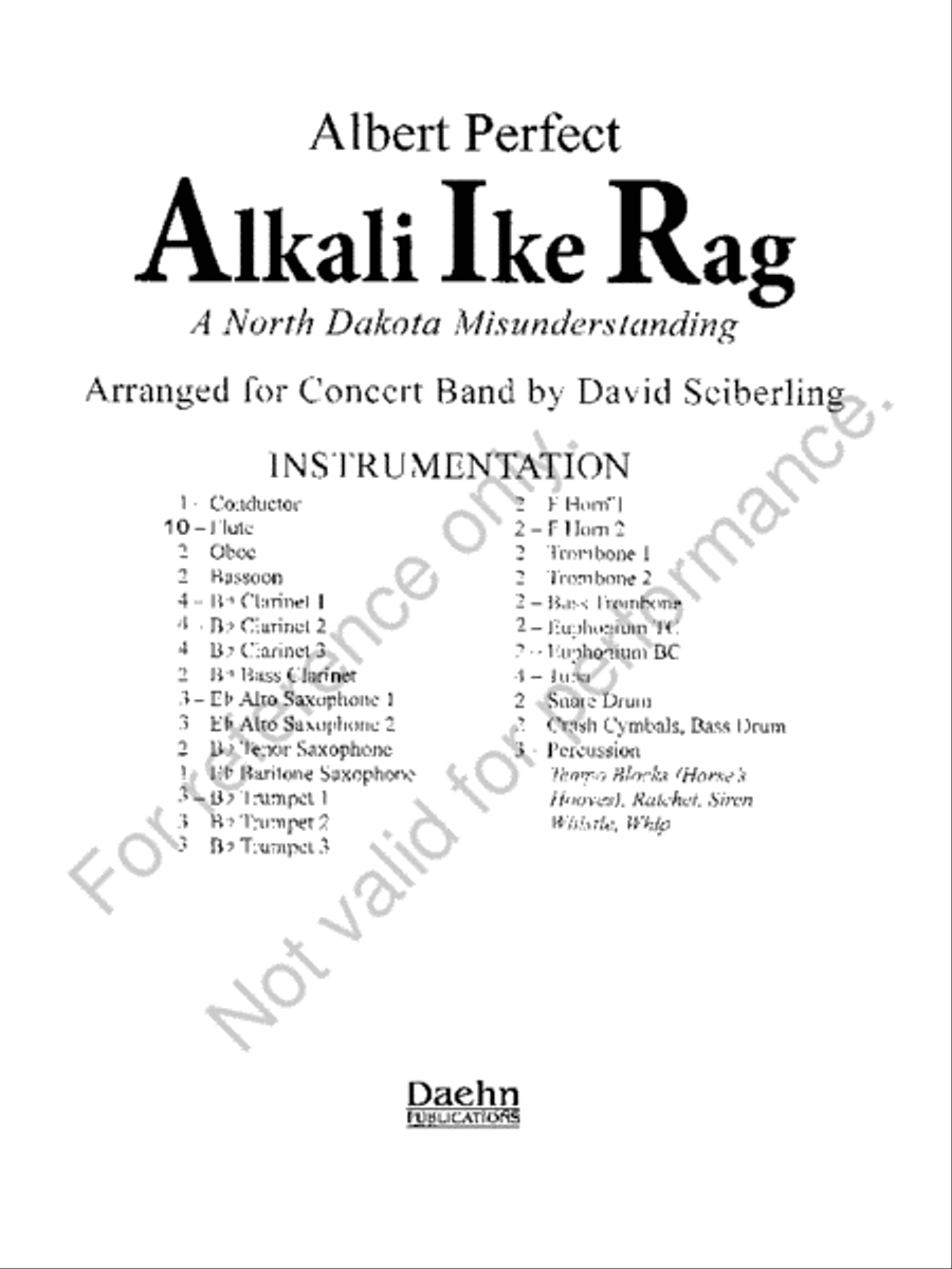 Alkali Ike Rag Concert Band scores gallery preview page 2