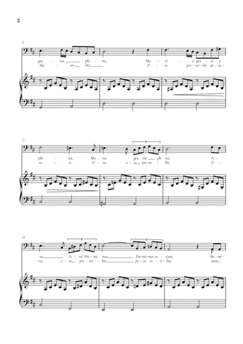 Schubert Ave Maria in D major • baritone voice sheet music with easy piano accompaniment image number null