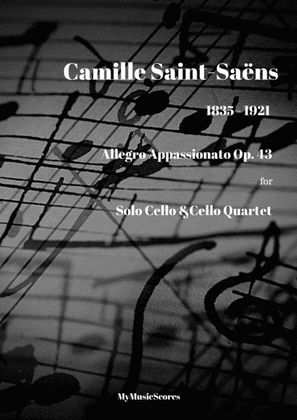 Book cover for Saint-Saens Allegro Appassionata Op. 43 for Solo Cello and Cello Quartet