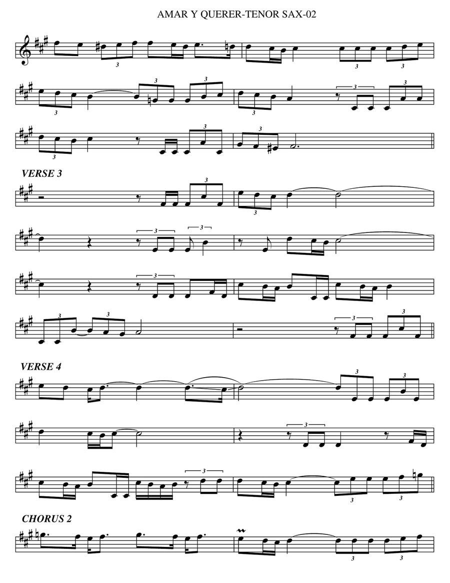 Amar Y Querer Amar Y Querer Tenor Saxophone scores gallery preview page 2