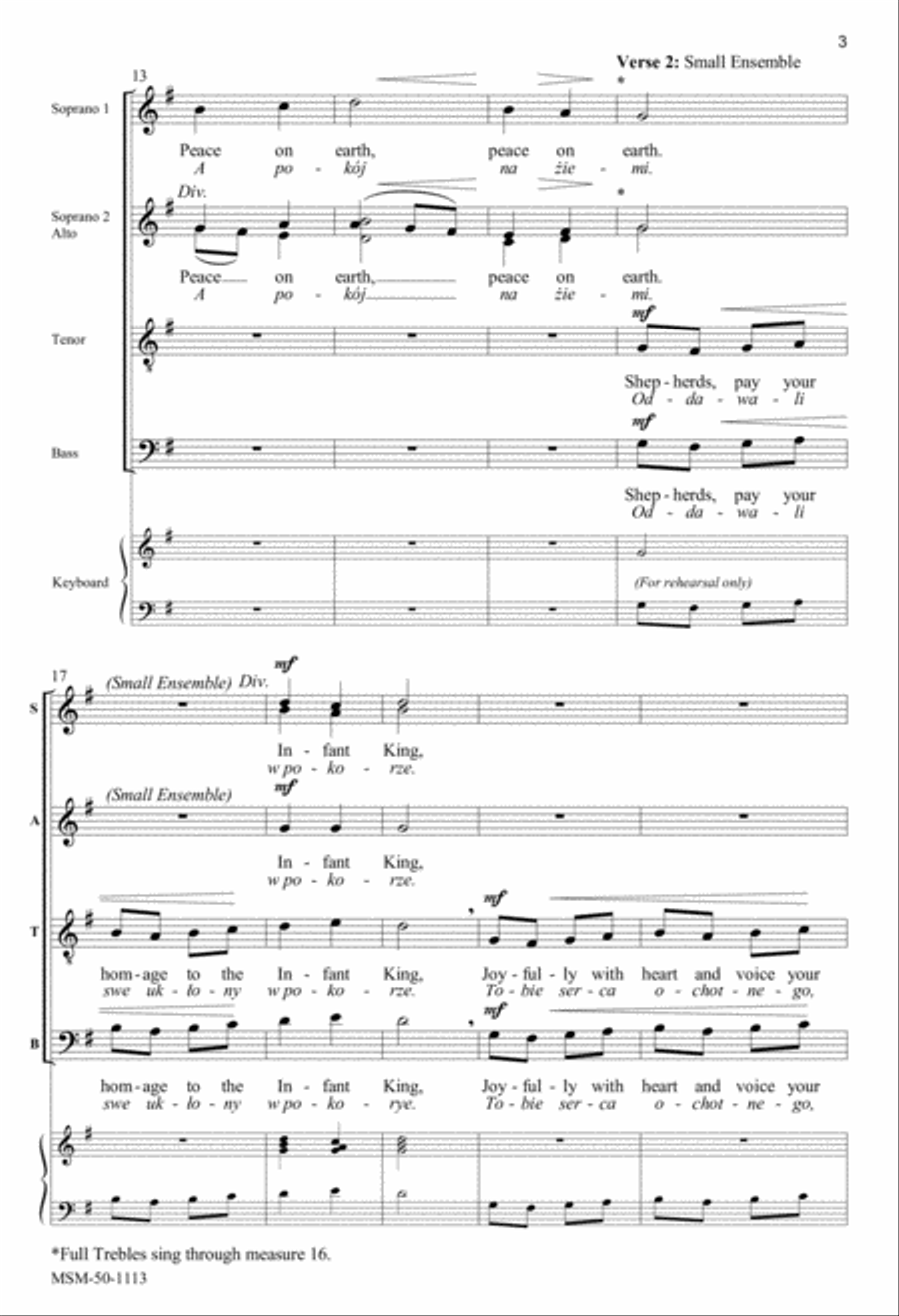 Three Carols from Poland Three Carols from Poland 4-Part scores gallery preview page 3