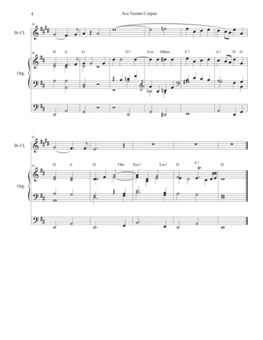 Ave Verum Corpus (Bb-Clarinet solo - Organ Accompaniment) image number null
