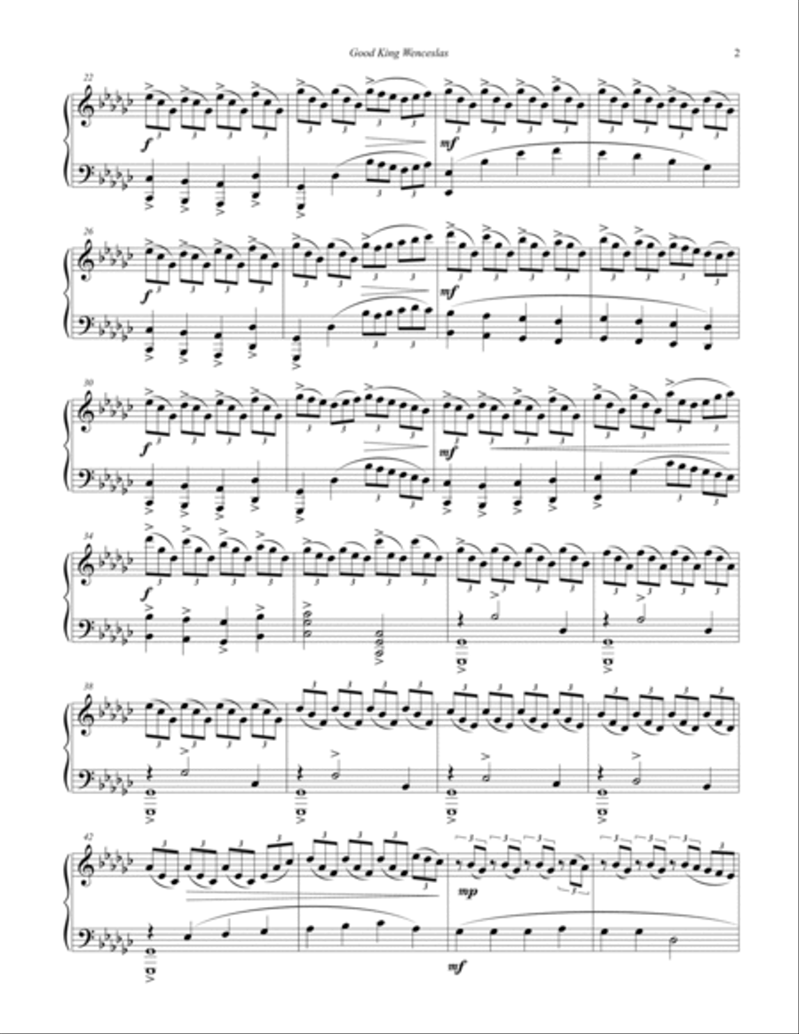 Good King Wenceslas Piano Solo scores gallery preview page 3